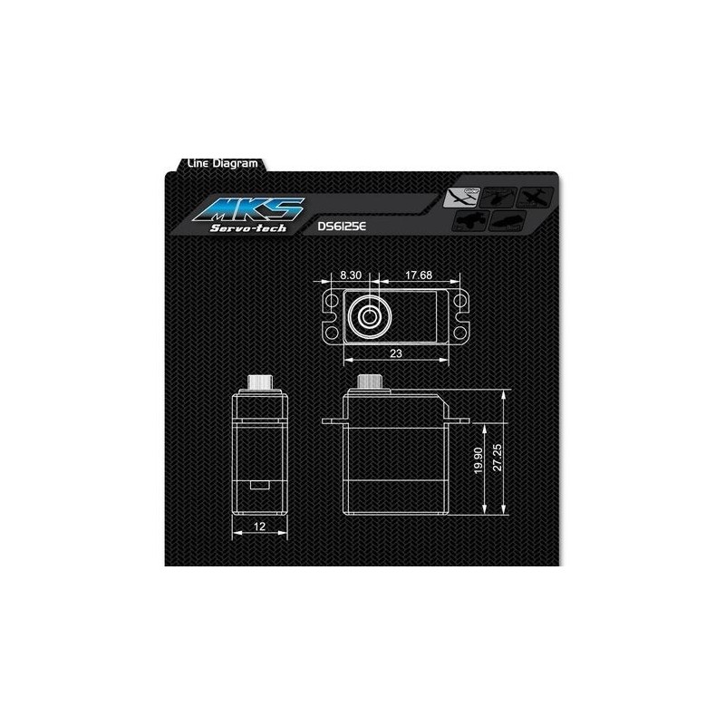 Servos - Servo slim alu digital metal DS6125-E Mks - FLASH RC