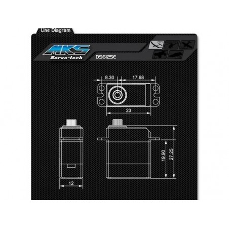 Servos - Servo slim alu digital metal DS6125-E Mks - FLASH RC