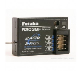 2.4GHz S-FHSS/FHSS/T-FHSS FUTABA - R203GF S-FHSS 2.4GHZ Receptor Futaba - FLASH RC