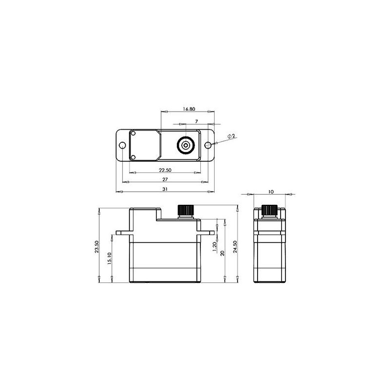 Servos - Servo Alu Digital Metall DS6100 Mks - FLASH RC
