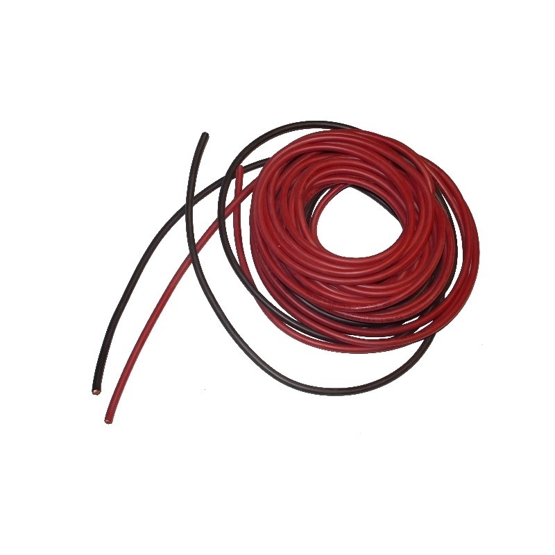 cable souple 5.3mm²-2x1m silicone rouge+Noir (10AWG) - FLASH RC
