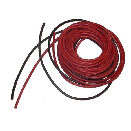 Cavi per batterie, motori, ecc... - cavo flessibile 5,3mm²-2x1m silicone rosso+nero (10AWG) - FLASH RC