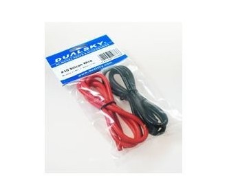 Kabel für Batterien, Motoren, etc... - Flexibles Kabel 5.3mm²-2x1m Silikon rot+schwarz (10AWG) - FLASH RC 2