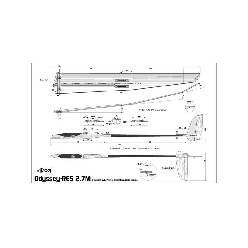 Alianti RC - ODYSSEY-RES 2,70m Art Hobby - FLASH RC