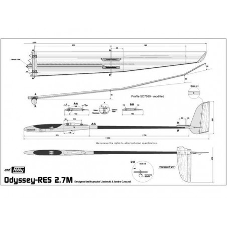 Planeadores RC - ODYSSEY-RES 2,70m Art Hobby - FLASH RC