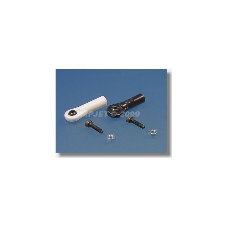 Rótula taladrada - 2332 - Rótula taladrada M2.5 2mm + tornillos (2pcs) - Mp Jet - FLASH RC