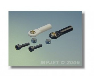 2454 - Chape M3 rotule percée 3mm + boulons (2pcs) - Mp Jet - FLASH RC