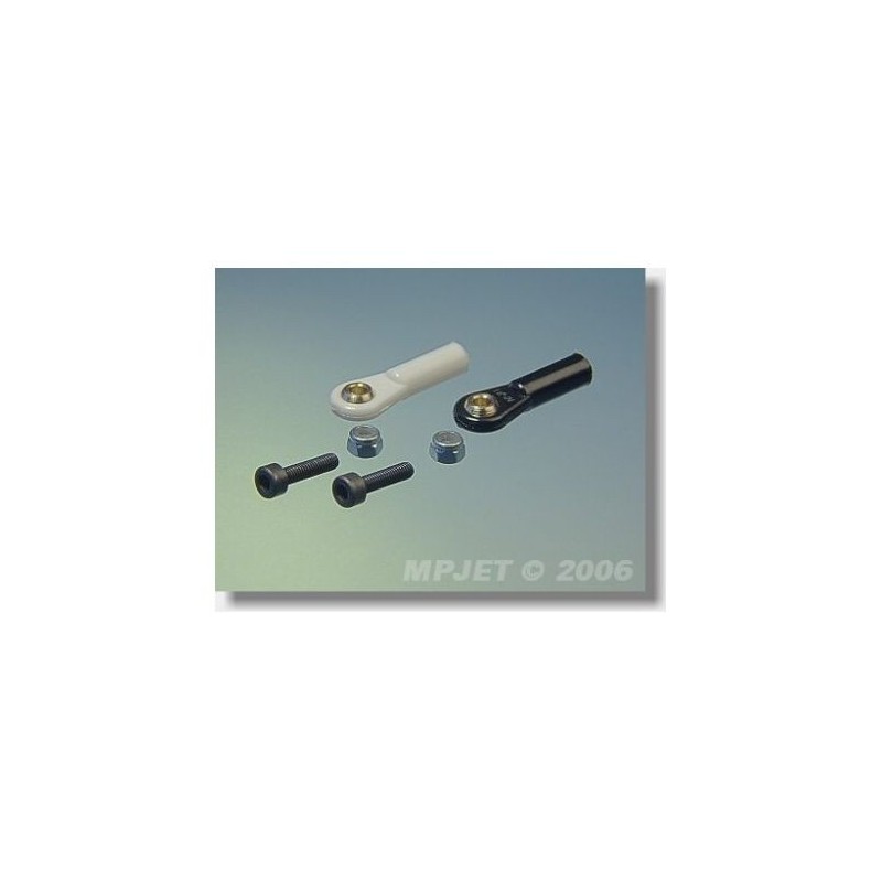 2454 - Chape M3 rotule percée 3mm + boulons (2pcs) - Mp Jet - FLASH RC