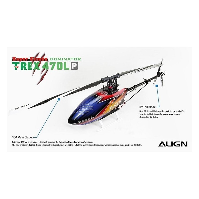 RC Helicopters - Align T-Rex 470LP Dominator Super Combo RH47E02X - FLASH RC