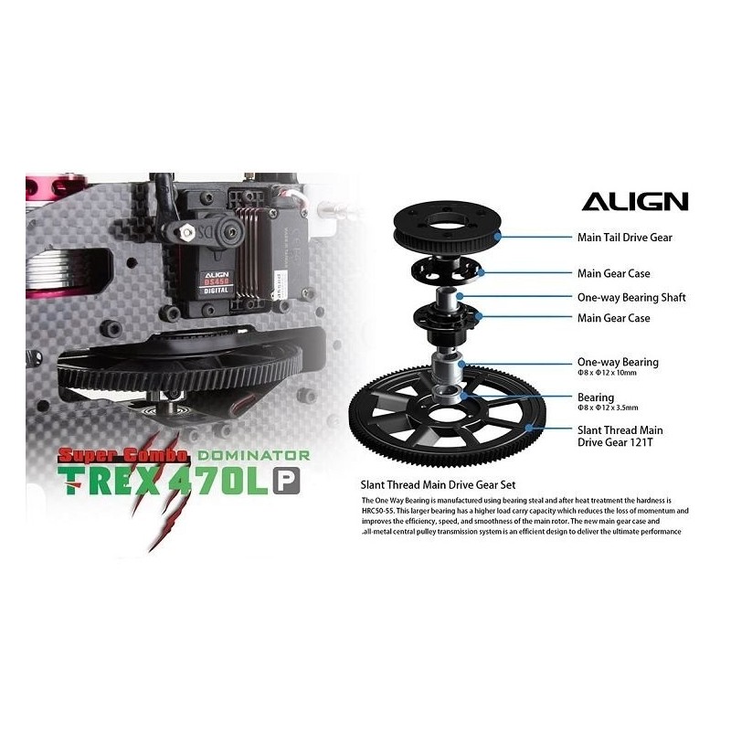 RC Helicopters - Align T-Rex 470LP Dominator Super Combo RH47E02X - FLASH RC