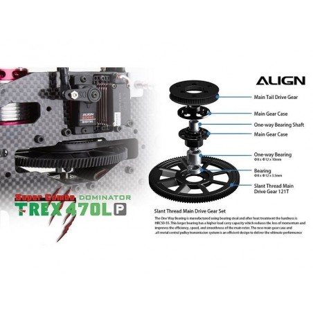 Hélicoptères RC - Align T-Rex 470LP Dominator Super Combo RH47E02X - FLASH RC