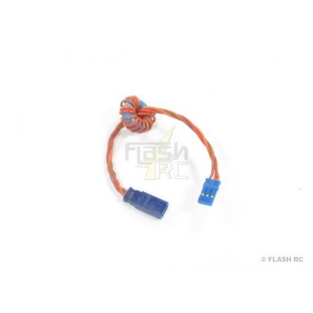 Rallonges servos - Rallonge Servo 15cm JR 0,35mm² torsadée avec ferrite Muldental - FLASH RC