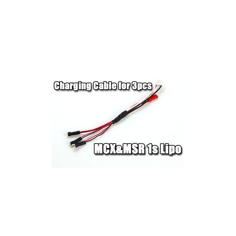 For E-FLITE/BLADE/NINE EAGLE batteries - Charging cable for 3 Lipo 1S batteries type MCX/MSR Blade - FLASH RC
