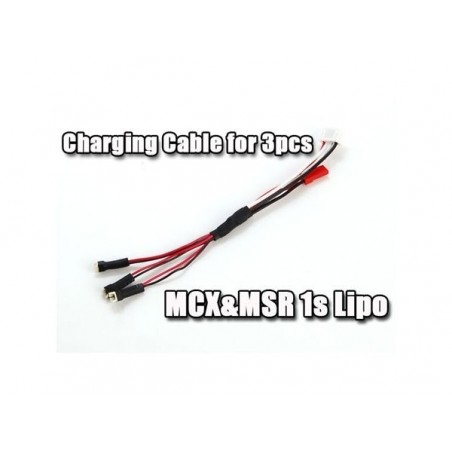 Para baterías tipo E-FLITE/BLADE/NINE EAGLE - Cable de carga para 3 baterías Lipo 1S tipo MCX/MSR Blade - FLASH RC