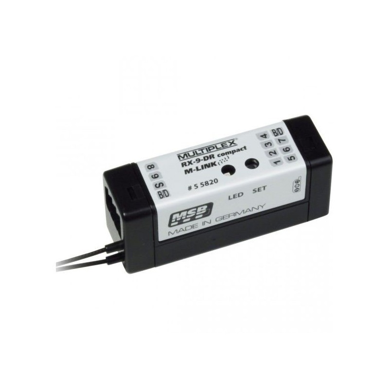 Ricevitori M-Link (con telemetria) - RX-9-DR ricevitore compatto M-Link 2.4Ghz Multiplex - FLASH RC