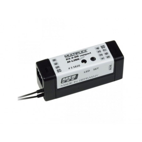 M-Link receivers (with telemetry) - RX-9-DR compact M-Link 2.4Ghz Multiplex receiver - FLASH RC