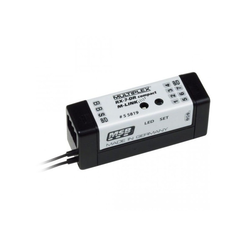 Récepteurs M-Link  (avec télémesure) - Récepteur RX-7-DR compact M-Link 2.4Ghz Multiplex - FLASH RC