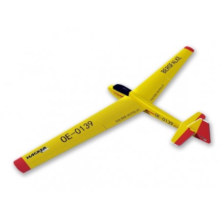 Alianti RC - Bergfalke Yellow ARF Ali coperte/emp circa 2,00m Modello Hacker - FLASH RC