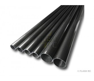 Tressé R&G (résine epoxy) - Tube carbone tressé Ø12x10.5x1000mm (Taffetas 3k) R&G - FLASH RC