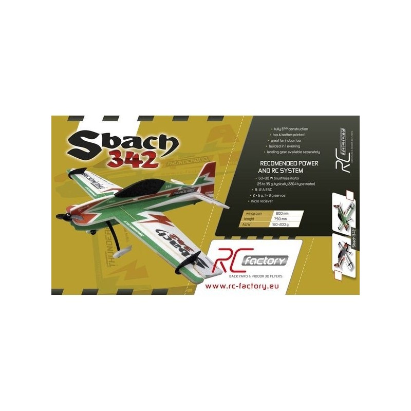 RC-Flugzeug Factory Sbach 342 'Backyard Series' grün/schwarz ca.0.80m