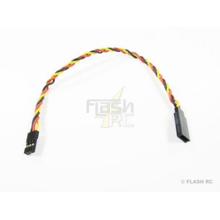 Servo extensions - Servo extension 20cm JR 0,33mm² twisted wire - FLASH RC