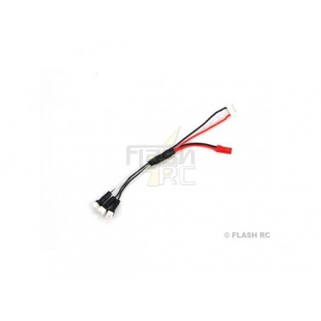 Para baterías tipo E-FLITE/BLADE/NINE EAGLE - Cable de carga para 3 baterías Lipo 1S tipo MCPX Blade - FLASH RC