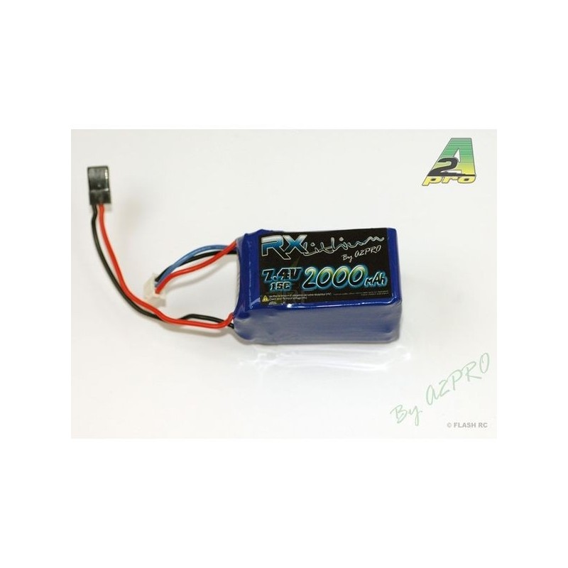 Batterie per ricevente - Rx Lipo 2S 2000mAh Batteria presa JR - A2pro - FLASH RC