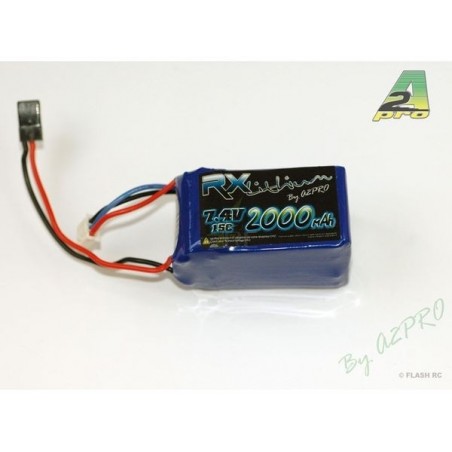 Baterías Receptor - Rx Lipo 2S 2000mAh Batería JR socket - A2pro - FLASH RC