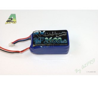 Receiver Batteries - Rx Lipo 2S 2600mAh Battery JR Socket - A2pro - FLASH RC