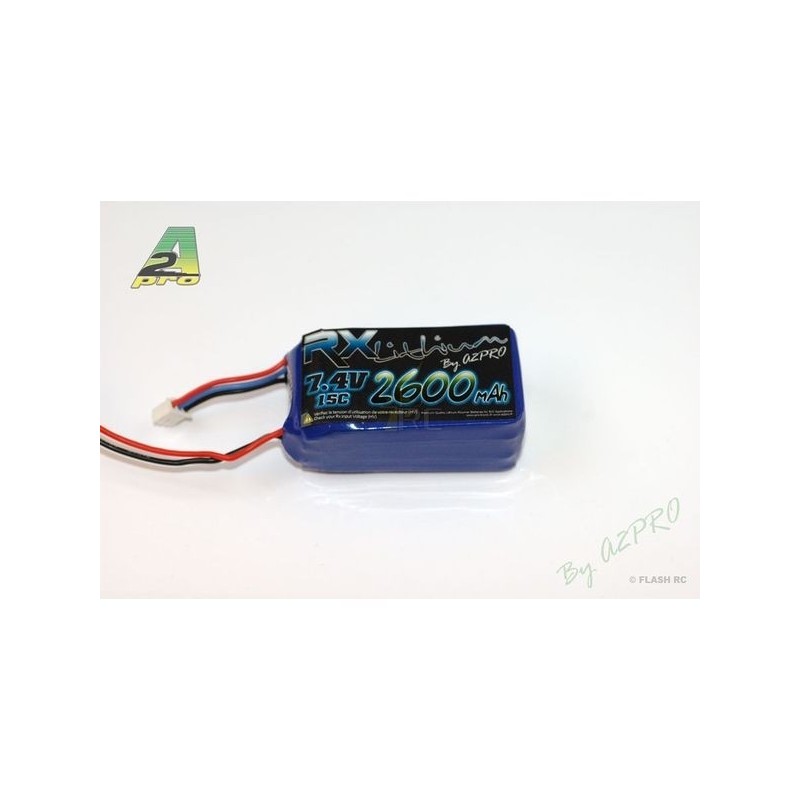 Batterie ricevitore - Rx Lipo 2S 2600mAh batteria JR plug - A2pro - FLASH RC