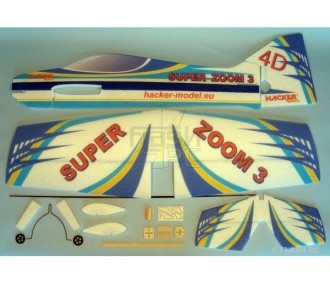 Aeromobile acrobatico RC - Hacker modello Super Zoom 3 blu ARF circa 1,00m - FLASH RC 2