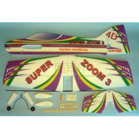 Avion Hacker model Super Zoom 3 violet ARF env.1.00m - FLASH RC