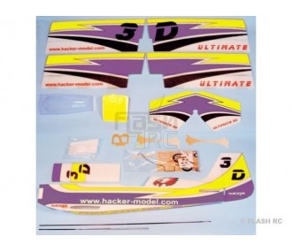 Aereo acrobatico RC - Modello Hacker 3D viola ARF circa 1,00m - FLASH RC 2