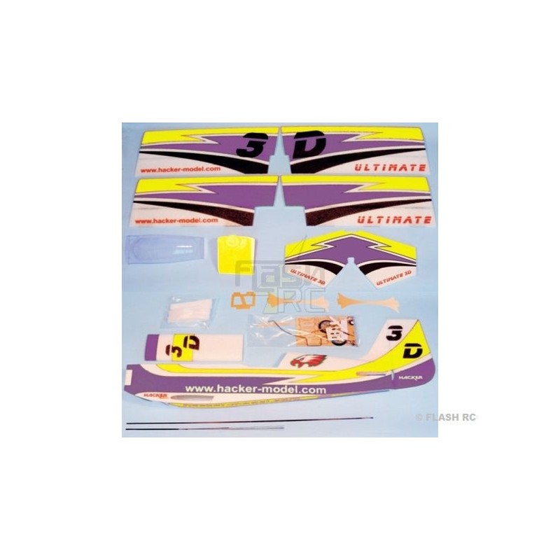 RC-Kunstflugzeuge - Flugzeug Hacker model Ultimate 3D violett ARF ca.1.00m - FLASH RC