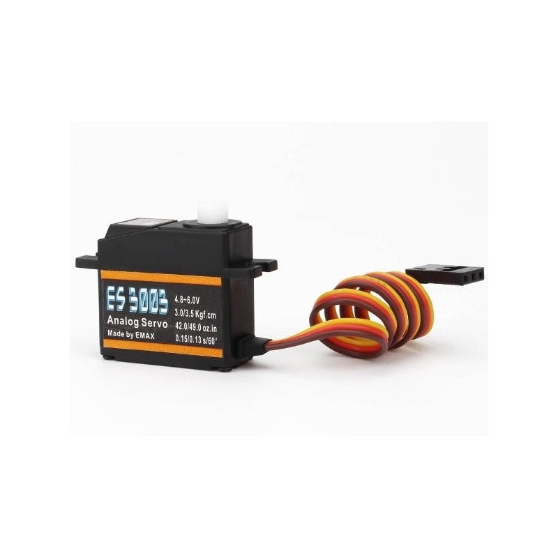 Servos - EMAX ES3003 mini servo analógico (17g, 3.5kg/cm, 0.13s/60°) - FLASH RC