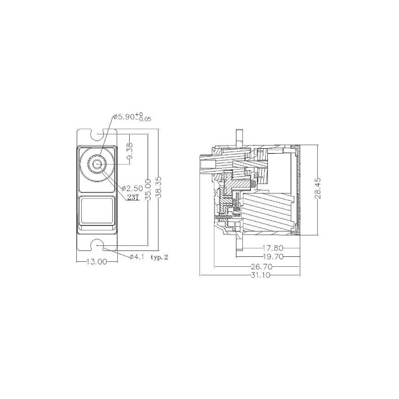 Servos - Analoges Mini-Servo EMAX ES3003 (17g, 3.5kg/cm, 0.13s/60°) - FLASH RC