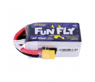 Batterie di propulsione per aerei RC - Tattu lipo Funfly Series 4S 14.8V 1550mAh 100C xt60 socket - FLASH RC