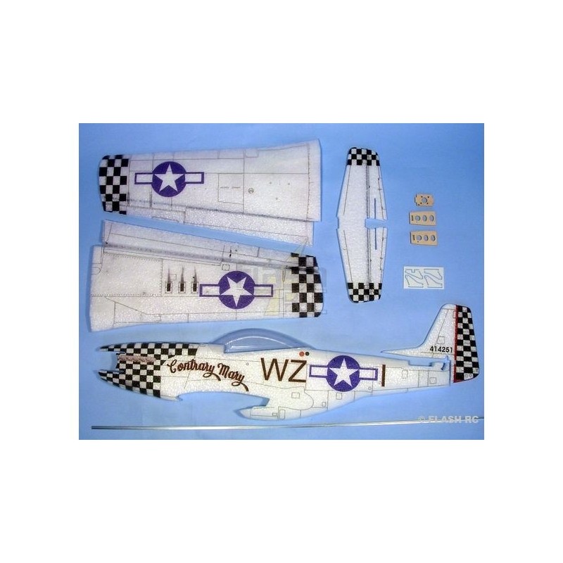 Warbirds RC - Hacker modelo de avión P51-D Mustang contrario mary ARF aprox.0.84m - FLASH RC
