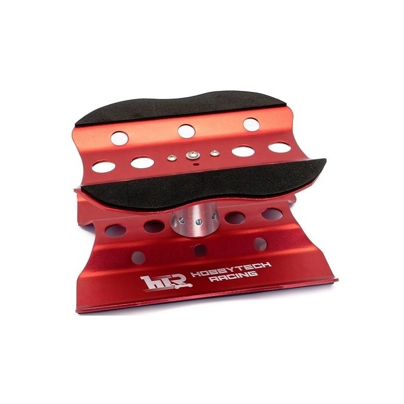 Herramientas para coches RC - Plato giratorio de aluminio rojo - Hobbytech - FLASH RC
