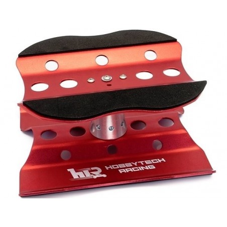 Herramientas para coches RC - Plato giratorio de aluminio rojo - Hobbytech - FLASH RC