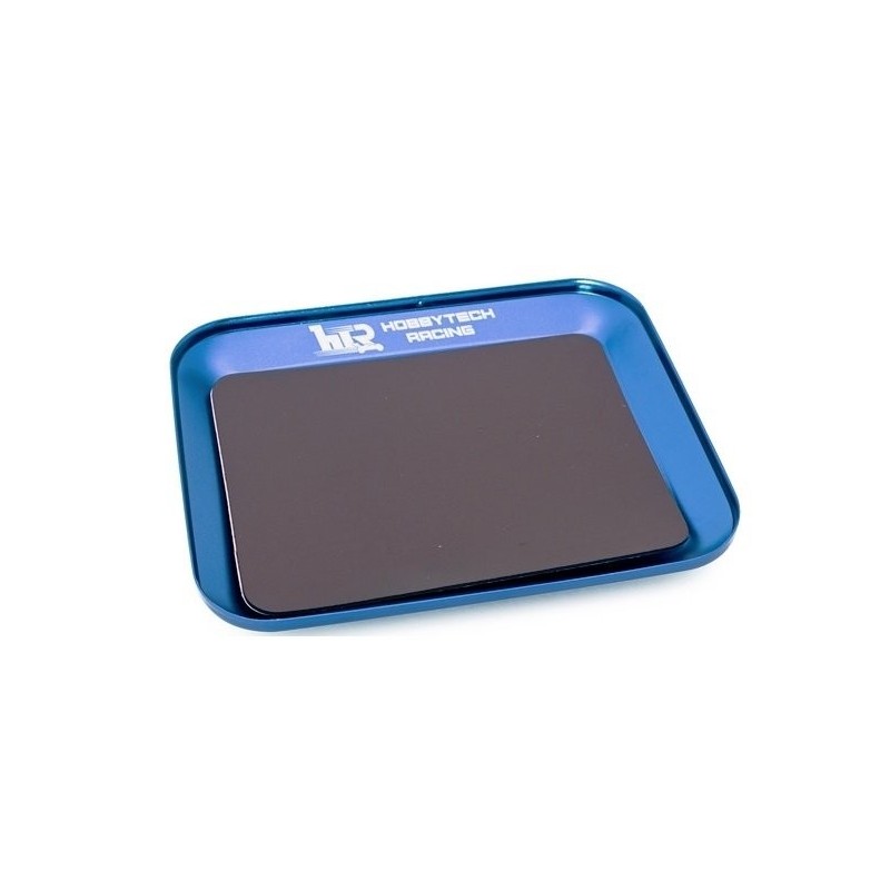 Tools for RC cars - Magnetic aluminium tray Blue Metal 119X101mm - Hobbytech - FLASH RC