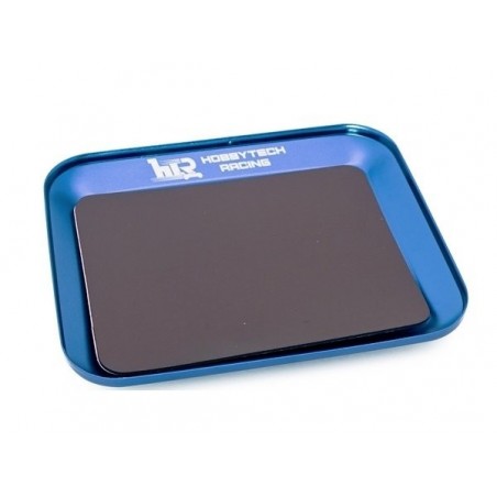 Attrezzi per auto RC - Vassoio magnetico blu in metallo e alluminio 119X101mm - Hobbytech - FLASH RC