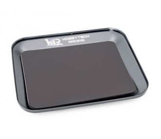 Attrezzi per auto RC - Vaschetta magnetica in alluminio Grigio Metallo 119X101mm - Hobbytech - FLASH RC
