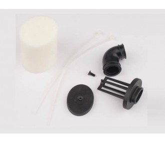 Autres accessoires pour voitures RC - Filtre à air 1/8eme ovale double mousse+coude silicone - Hobbytech - FLASH RC