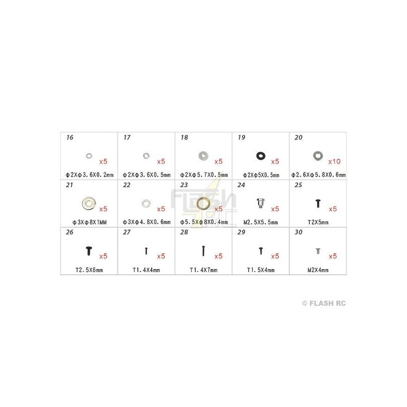 T-REX 250 - H45168 - Schrauben - für T-REX250 bis TREX 500 Align - FLASH RC