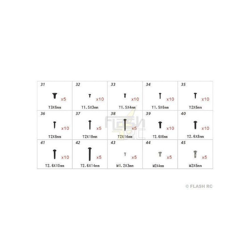 T-REX 250 - H45168 - Viti - per T-REX250 a TREX 500 Align - FLASH RC