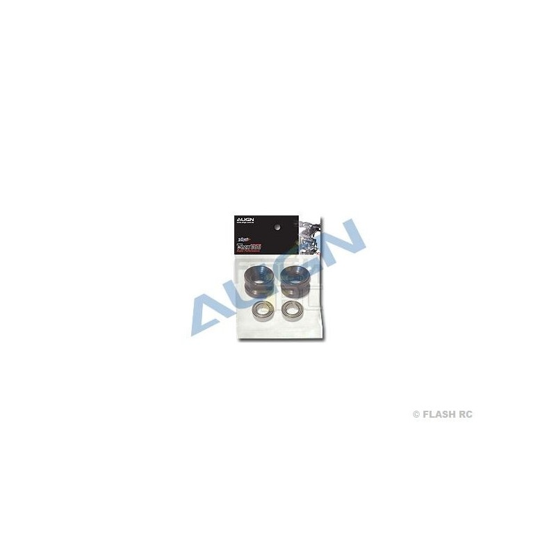 T-REX 550E - H60124 - Bearing holder + bearings for rigid transmission - TREX 550E Align - FLASH RC