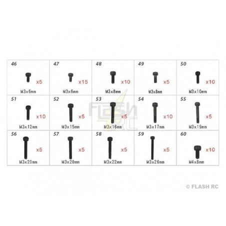 T-REX 550E - H70109 - Schrauben und Muttern - für TREX 550E bis TREX 700 Align - FLASH RC