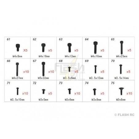 T-REX 550E - H70109 - Viti e bulloni - per TREX 550E a TREX 700 Align - FLASH RC