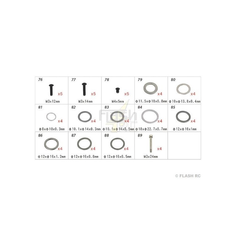 T-REX 550E - H70109 - Schrauben und Muttern - für TREX 550E bis TREX 700 Align - FLASH RC
